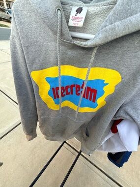 Icecream Gray Crewneck Sweatshirt with Yellow & Blue Logo